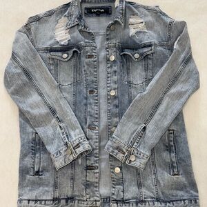 Express Light Blue Distressed Jean Jacket